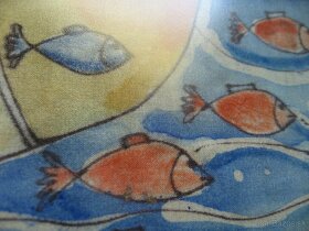 "Veľryba" - batika na hodvábe - 4