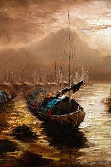 Prístav v Ázii, C.May , olej na plátne, 700 × 540 mm - 4