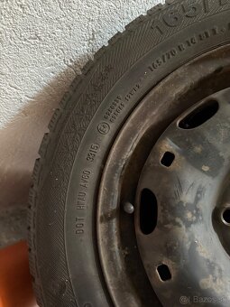 Plechove disky 5x100mm R14 so zimnými pneu. - 4