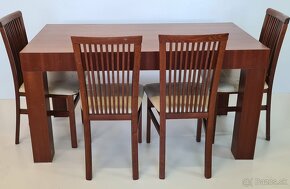 Jedalensky stol (150x80) Mahagon dyha + 4x stolicky - 4
