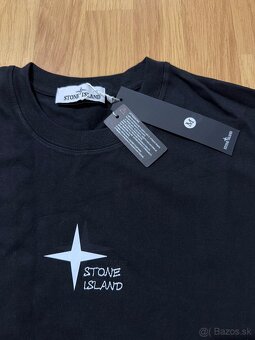 Pánske čierne Stone Island tričko vel.M - 4