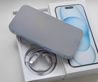 iPhone 15 Blue BATERIE 100% TOP - 4