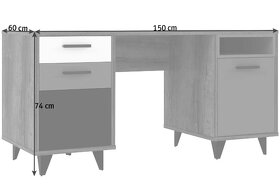 Nový písací stôl 150x60 cm - 4