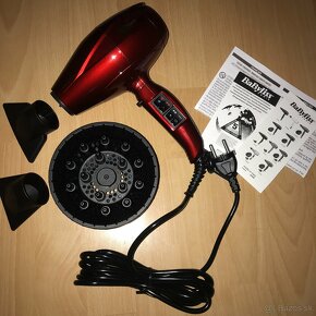 FÉN BaByliss Veloce 2200W červený + darček - 4
