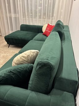 Smaragdová sedacia súprava ľavá - 4