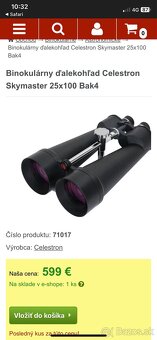 Binokulárny ďalekohľad Celestron Skymaster 25x100 - 4