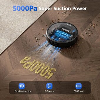 Teendow D10S MAX Robotický Vysávač - 5000Pa 2600mAh - 4