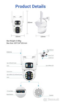 Wifi vonkajšia kamera 10MP, 10x zoom, Nová - 4