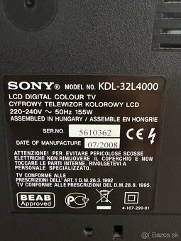 TV Sony KDL-32L4000 - 4