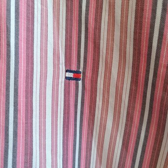 Tommy Hilfiger ružová pruhovaná košeľa s dlhým rukávom XL - 4