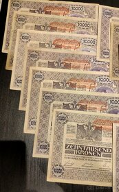 Staré bankovky 10000 korun / kronen r.1918 3.verze I.vydání - 4