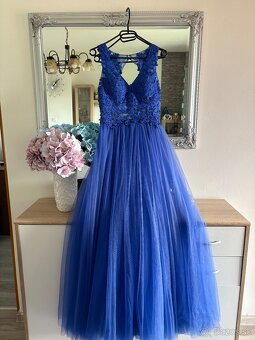 Modré šaty 36/S - 4