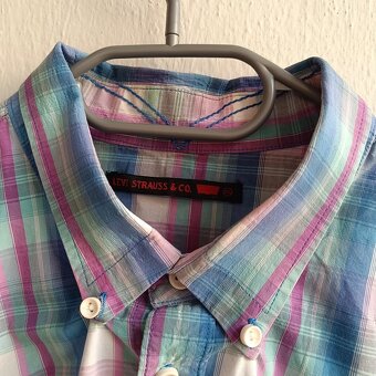 Levis farebná károvaná košeľa s dlhým rukávom XL - 4