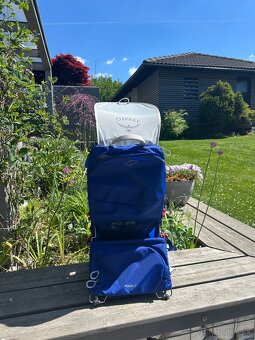 Turisticky nosic Osprey Poco LT – top stav + rain cover - 4