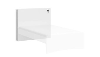 CÍLEK - študentská posteľ WHITE + čelo, prísteľka, 2 matrace - 4