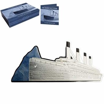 Investicne striebro mince minca Titanic 5 oz - 4