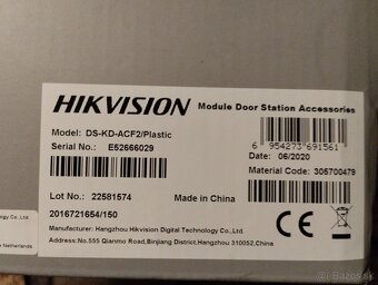 Hikvision dvoj-ramik na video vratnika DS-KD-ACF2/Plastic - 4