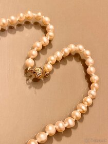 Perlový náhrdelník - pravé ružové perly 7-8 mm - 4