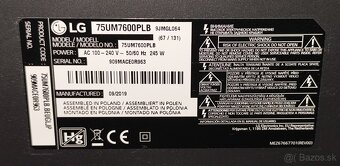 Predám TV  LG 75UM7600PLB - 4