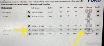 predám MOTOR XXCC FORD TRANSIT COURIER 1.5 EcoBlue 2018-2023 - 4