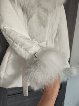 Krasna talianska bunda Max s pravou kozusinou - 4