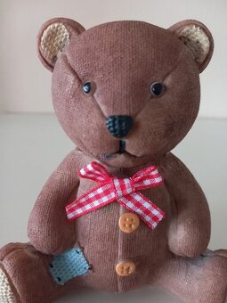 Starý keramický sediaci medvedík 12x10x7 cm - 4