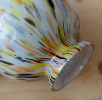 Art deco váza brokové sklo, sklárne S. Reich Valašské Mez. - 4