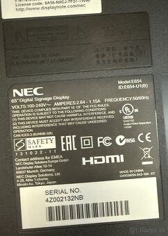 NEC 65" Digital Signage Display - veľký prezentačný monitor - 4
