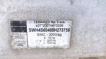 Privesny vozik TEMARED PRO BRAKE 3015/2 VERO 2000kg - 4
