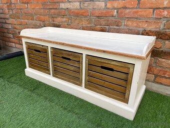 Botník vintage, lavica so zásuvkami - 4