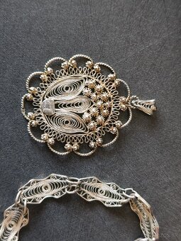 Strieborný náramok a prívesok - 4