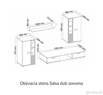 Obývacia stena - Dub Sonoma - 4