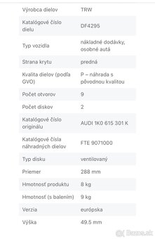 brzdové kotúče 5112 TRW VAG group - 4