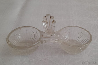 Misa na ovocie, retro brúsený košík, svietnik, solnička - 4
