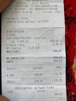 Pedám Sony KD55X75WLPAEP AKO NOVÝ - 4
