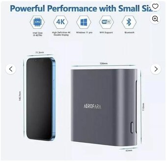 Mini PC Desktop Computer, Core i5-8279U  2.4GHz - 4