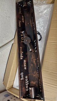 Vintage kovový obdĺžnikový luster - 4