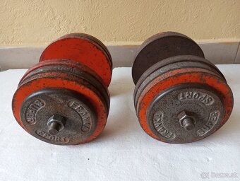 Železné nastaviteľné jednorúčky 2 x 30 kg - 4