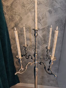 Svietniky 2ks strieborné 100cm - 4