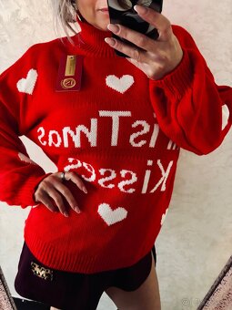 Damsky rolakovy pleteny sveter red - 4