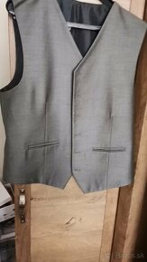 Sivy pansky oblek (Sako, Vesta, Nohavice) velkost 50 / 182 - 4