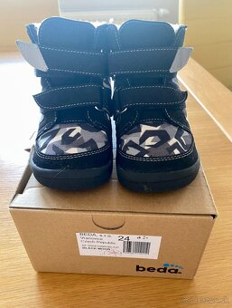 Detské zimné barefoot topánky Beda Black Moon s membránou 24 - 4