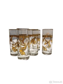 Sada Vintage Pohárov so Zlatým Dekórom – Mid-Century Modern - 4