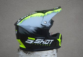 Predám shot helma prilba mx atv neon žlto matná. sivá - 4