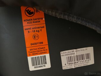 Predám autosedačku BRITAX RÖMER Safefix plus 9-18kg - 4