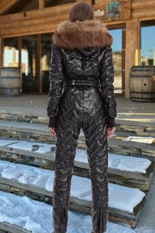 Damska cierna metalicka lyziarska kombineza + ladvinka NOVA - 4