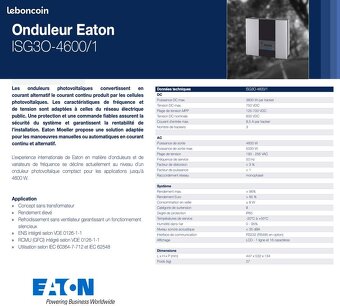 Fotovoltaický menic EATON IS G30-4600W. - 4