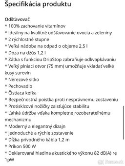 Odšťavovač ETA Fruto biely - 4