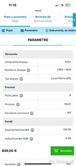 APPLE iPad Air 11" M3 128 GB Cellular Kozmický sivý 2025 - 4