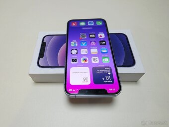 APPLE iPHONE 12 64GB PURPLE ,ZDRAVIE BATERKY 100% - 4